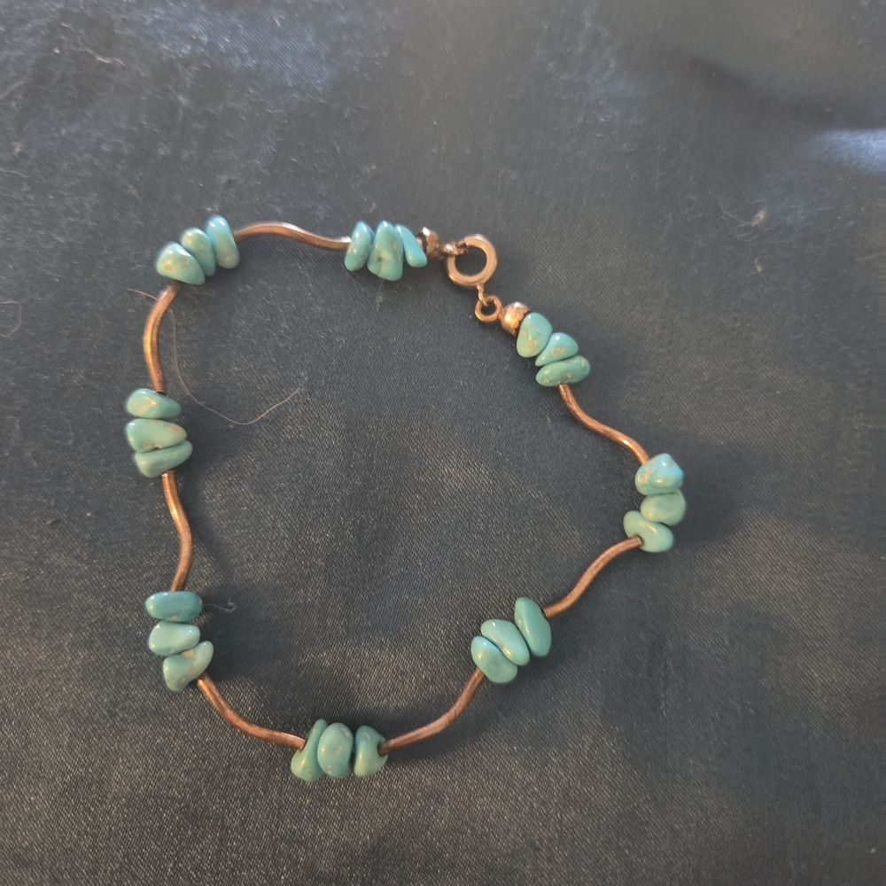 Turquoise Bead Bracelet - Unbranded